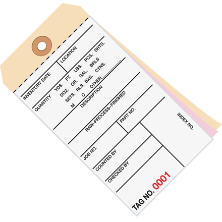 6 <span class='fraction'>1/4</span> x 3 <span class='fraction'>1/8</span>" - (6000-6499) Inventory Tags 3 Part Carbonless # 8