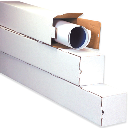 5 x 5 x 48" White Square Mailing Tubes