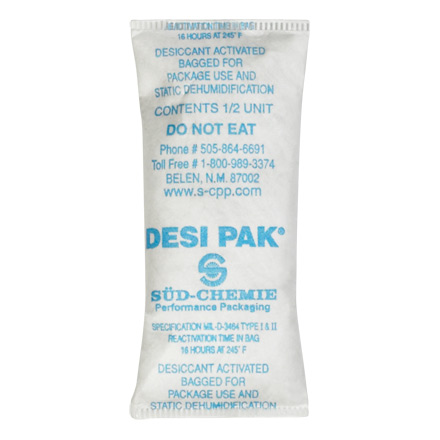 1 <span class='fraction'>1/2</span> x 3 <span class='fraction'>1/4</span> x 1/4" Tyvek<span class='rtm'>®</span> Clay Desiccants - 5 Gallon Pail