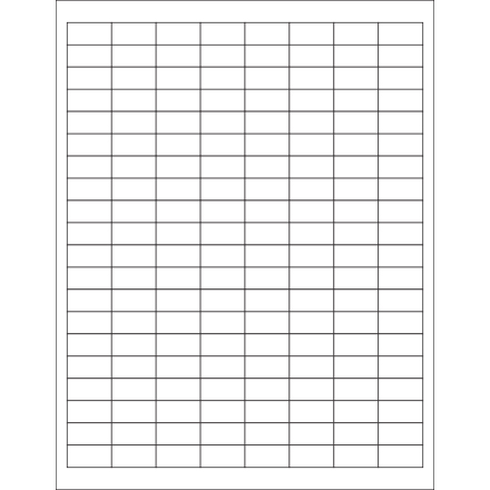 1 x 1/2" White Rectangle Laser Labels