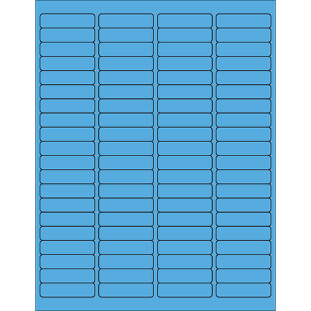 1 <span class='fraction'>15/16</span> x 1/2" Fluorescent Blue Rectangle Laser Labels