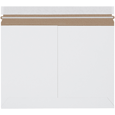 12 <span class='fraction'>1/4</span> x 9 <span class='fraction'>3/4</span>" White Side Loading Stayflats Lite<span class='rtm'>®</span> Mailers