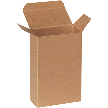 4 <span class='fraction'>5/8</span> x 2 <span class='fraction'>3/8</span> x 7 <span class='fraction'>5/16</span>" Kraft Reverse Tuck Folding Cartons