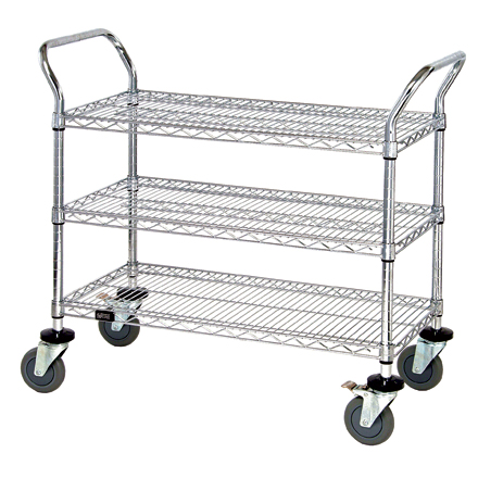 36 x 24 x 38" 3-Shelf Heavy-Duty Wire Cart